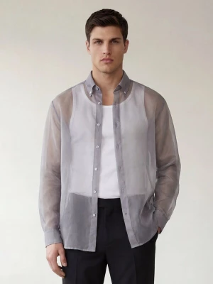 Foto van product ARMIE Overhemd 'The Jacob Organza Overshirt' grijs