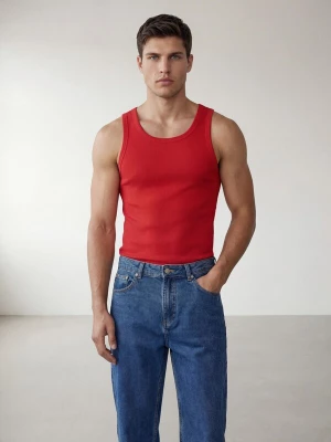 Foto van product ARMIE Shirt 'The Peter Muscle-Fit Ribbed Tanktop - Red' rood