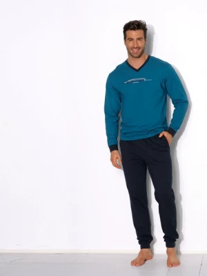 Foto van product Authentic Le Jogger Pyjama lang navy / petrol / rood / wit