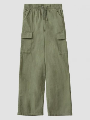 Foto van product Baggy broek met linnen look in een relaxed fit s.Oliver olijfgroen