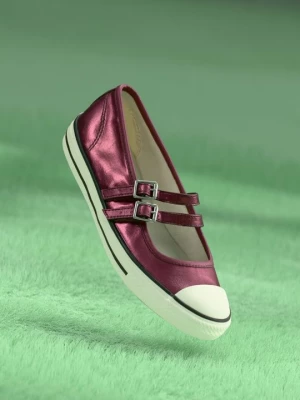 Foto van product Ballerina's met enkelbandjes Converse bordeauxrood