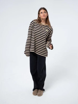 Foto van product BAYSIDE BOUND Oversized shirt 'THE GOOD LIFE UNISEX LONGSLEEVE' beige gemêleerd