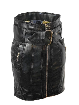 Foto van product Be Noble Rok 'Lederrock aus Kunstleder in schwarzer Lackoptik' zwart Be Noble