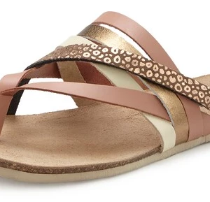 Foto van product BEACH TIME Teenslipper ivoor / chocoladebruin / goud / oudroze