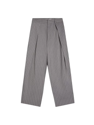 Foto van product Bershka Bandplooibroek grijs / wit