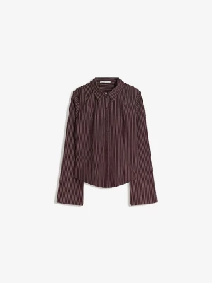 Foto van product Bershka Blouse chocoladebruin / wit