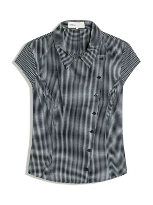 Foto van product Bershka Blouse donkerblauw / wit