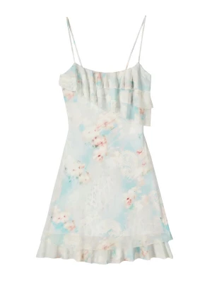 Foto van product Bershka Cocktailjurk lichtblauw / pink / wit