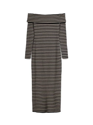 Foto van product Bershka Gebreide jurk zwart / wit