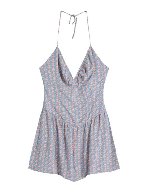 Foto van product Bershka Jumpsuit beige / lichtblauw / donkerlila / oudroze