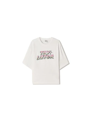 Foto van product Bershka Shirt kaki / rosa / zwart / wit