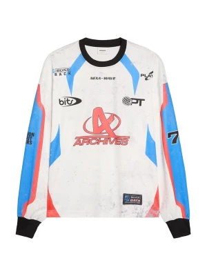 Foto van product Bershka Shirt 'RACING WINDOWS' hemelsblauw / knalrood / zwart / wit