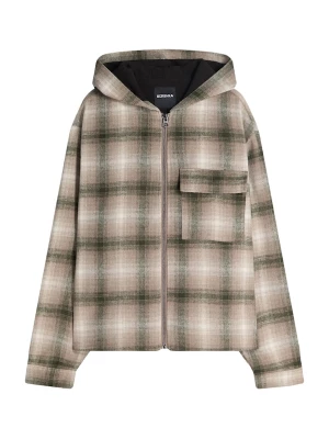 Foto van product Bershka Tussenjas donkerbruin / kaki / wit