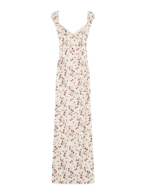 Foto van product Bershka Zomerjurk ecru / lichtgroen / donkerrood