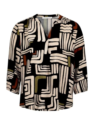 Foto van product Betty & Co Blouse lichtbeige / olijfgroen / rood / zwart