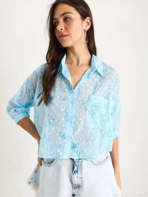 Foto van product Bianco Lucci Blouse azuur / pastelblauw / wit
