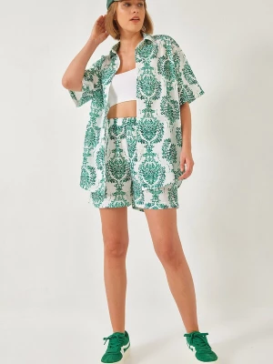 Foto van product Bianco Lucci Blouse groen / spar / wit