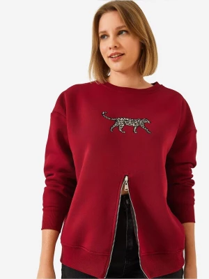 Foto van product Bianco Lucci Sweatshirt beige / bourgogne / zwart