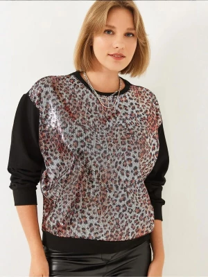 Foto van product Bianco Lucci Sweatshirt rood / zwart / zilver
