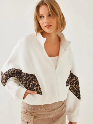 Foto van product Bianco Lucci Sweatvest brokaat / donkerbruin / wit