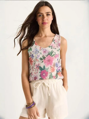 Foto van product Bianco Lucci Top lichtbeige / donkergroen / lila / rosa
