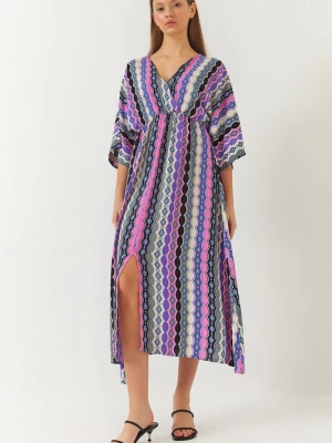 Foto van product Bianco Lucci Zomerjurk lichtbeige / grijs / violetblauw / lichtroze