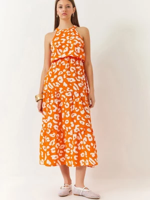 Foto van product Bianco Lucci Zomerjurk oranje / wit