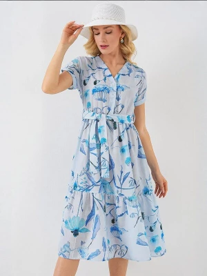 Foto van product Bigdart Jurk blauw / azuur / wit