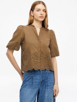 Foto van product Blouse met eyeletborduursel en ballonmouwen s.Oliver bruin
