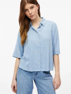 Foto van product Blouse met korte mouwen van linnenmix s.Oliver blauw
