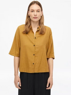 Foto van product Blouse met korte mouwen van linnenmix s.Oliver geel