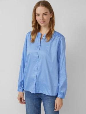 Foto van product Blouse met opstaande kraag van lichtgewicht katoensatijn s.Oliver blauw