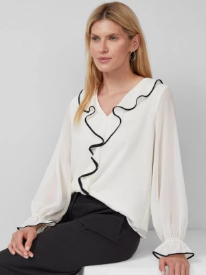 Foto van product Blouse met volants en contrasterende details s.Oliver crème