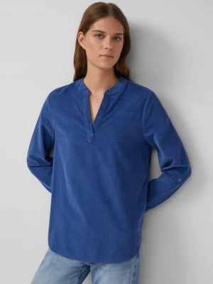 Foto van product Blouse van fijn ribfluweel met omslag s.Oliver blauw