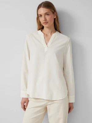 Foto van product Blouse van fijn ribfluweel met omslag s.Oliver crème