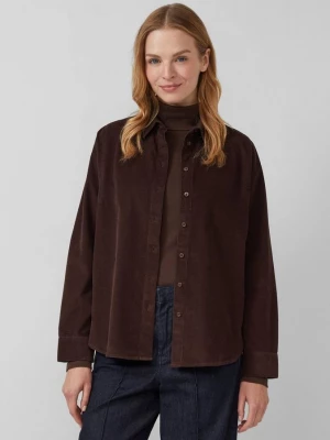 Foto van product Blouse van fijn ribfluweel met overhemdkraag s.Oliver bruin