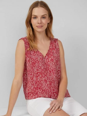 Foto van product Blousetop van een viscosemix met plooitjes s.Oliver rood