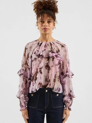 Foto van product Bluse met all-over print en ruches in loose fit QS