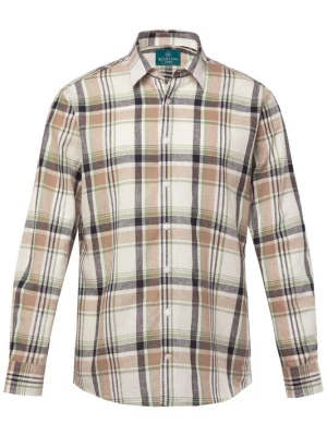 Foto van product Boston Park Overhemd beige / chamois / groen / zwart gemêleerd