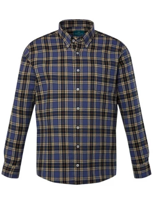 Foto van product Boston Park Overhemd donkerblauw / geel / oranje / zwart