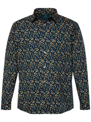Foto van product Boston Park Overhemd donkerblauw / groen / oranje