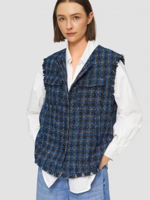 Foto van product Bouclé gilet met franjes en borstzakken s.Oliver blauw
