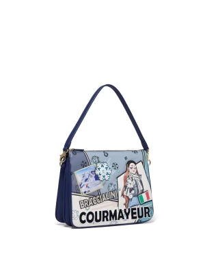 Foto van product Braccialini Handtas smoky blue / lichtblauw / wit