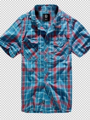 Foto van product Brandit Overhemd 'Roadstar' smoky blue / vuurrood / wit