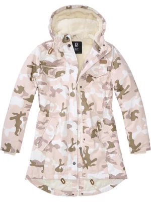 Foto van product Brandit Tussenparka 'Marsh Lake' olijfgroen / lichtroze / wit