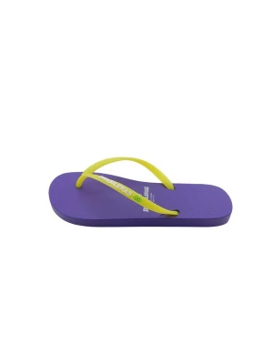 Foto van product Brasileras Teenslipper 'Neon W' lichtgeel / aubergine