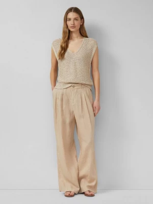 Foto van product Broek / Extra wijde pijpen / Hoge taille van linnen s.Oliver beżowy