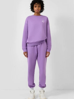 Foto van product Broek in zachte sweatstof met elastische band en vetersluiting QS paars