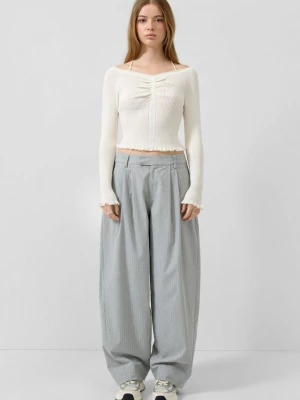 Foto van product Broek met krijtstreep QS grijs