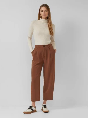 Foto van product Broek met rechte pijpen en plooien s.Oliver bruin